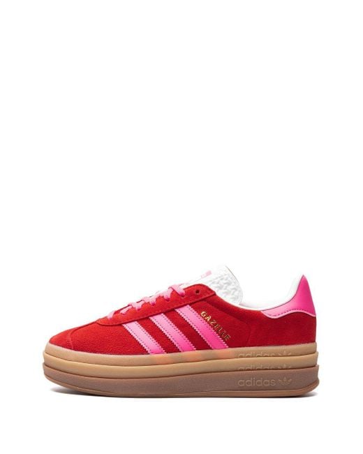 Adidas Red Gazelle Bold Leather Sneakers