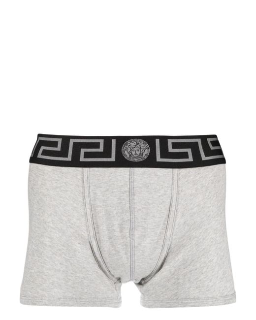 Versace Gray Greca-pattern Cotton Boxer Briefs for men