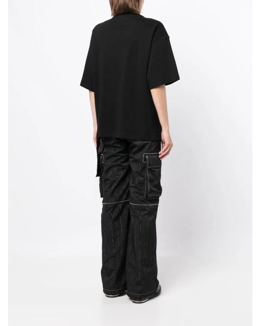 Goen.J Black Twist-Detail Cotton T-Shirt