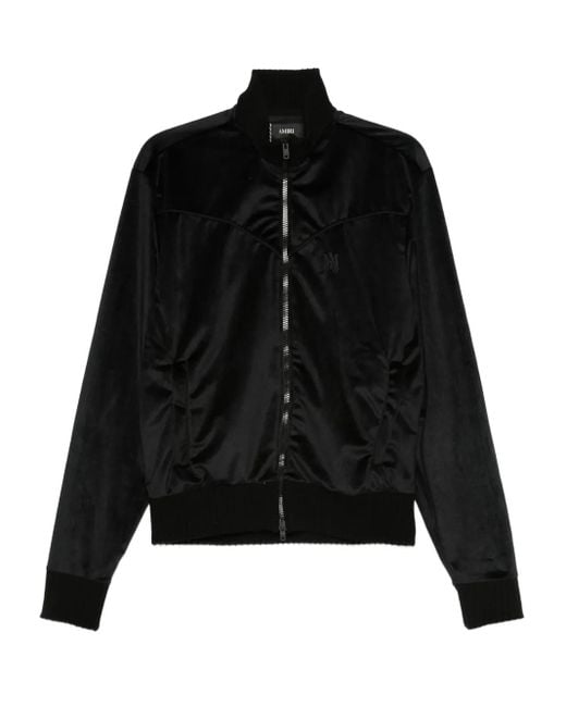 Amiri Black Velour Zip-up Jacket for men
