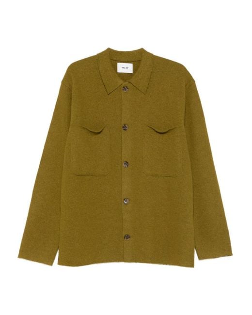 NN07 Green Jonas Wool Shirt Jacket for men