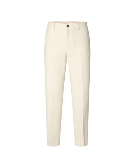SELECTED White Rafa Pleated Trousers for men