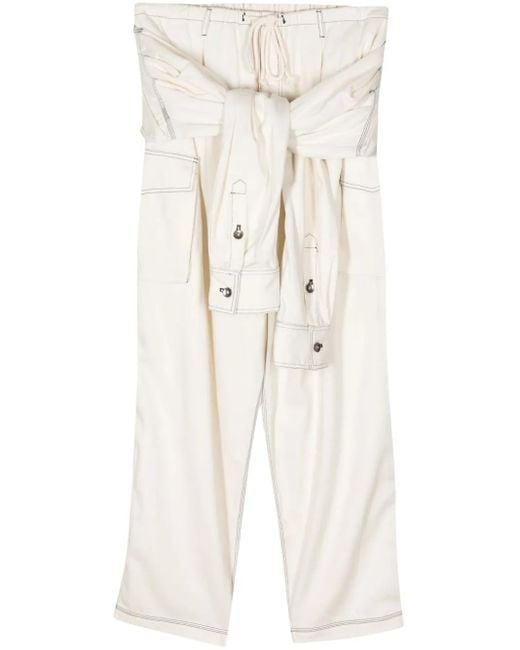 Act No1 Natural Tied-Waist Cargo Trousers