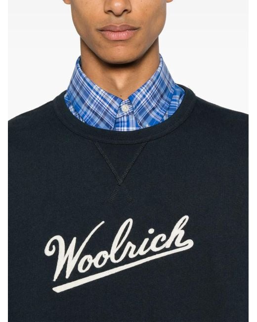 Woolrich Katoenen T-Shirt Met Geborduurd Logo in het Blue voor heren