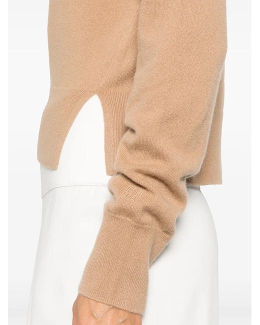 Totême Natural 'Cropped Turtleneck' Turtleneck Sweater