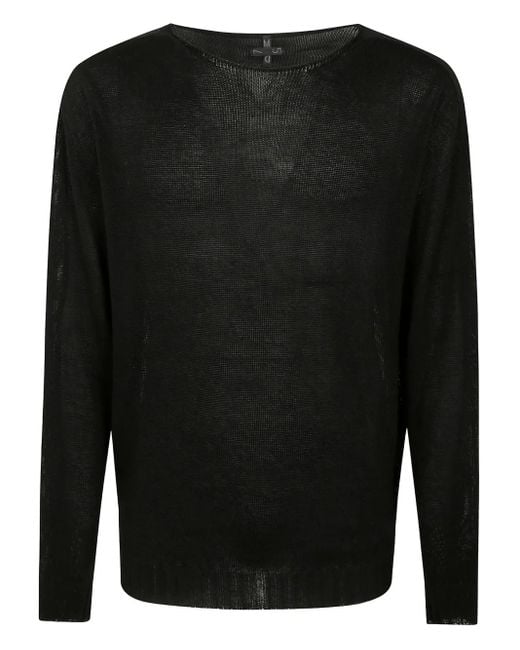 MD75 Black Crew-Neck Sweater for men