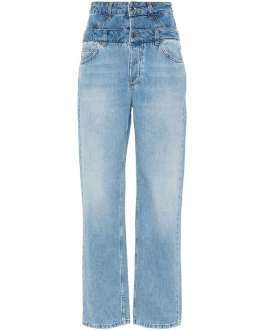 High-rise straight-leg jeans Liu Jo de color Blue
