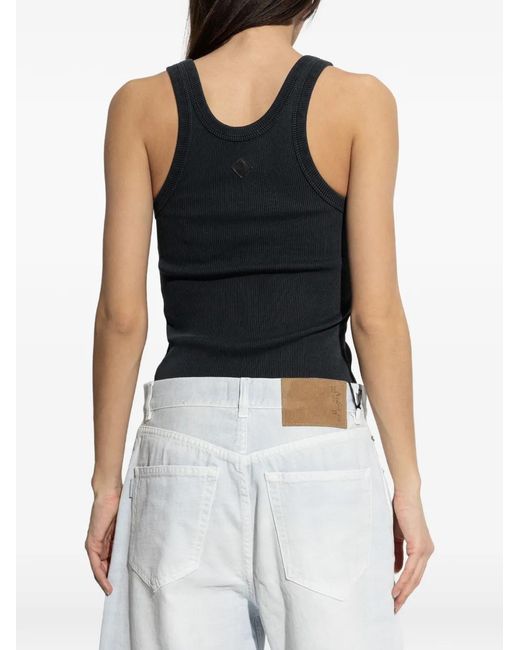 Haikure Black Gem Ribbed-Knit Tank Top