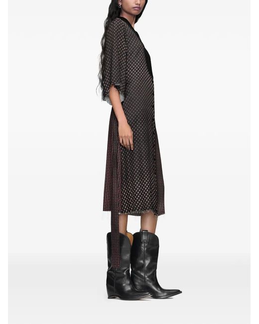 Maison Margiela Black Robe Mi-Longue À Taille Ceinturée