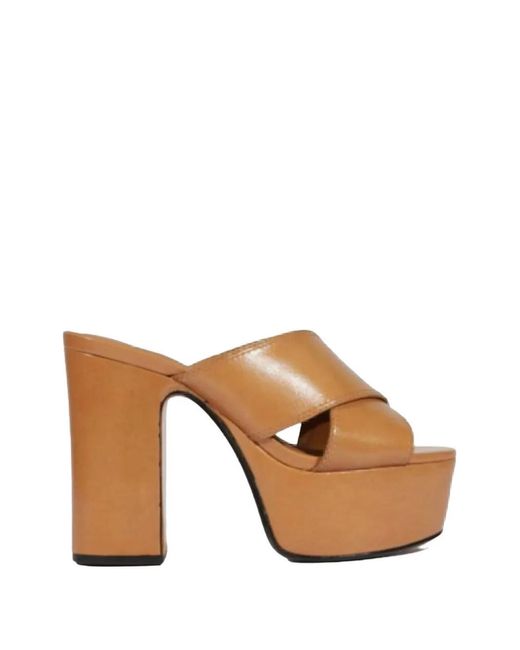 SCHUTZ SHOES Brown Cross-Strap Platform Sandals