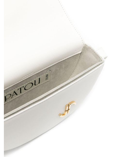 Patou White Le Petit Half-Moon Calf Leather Bag