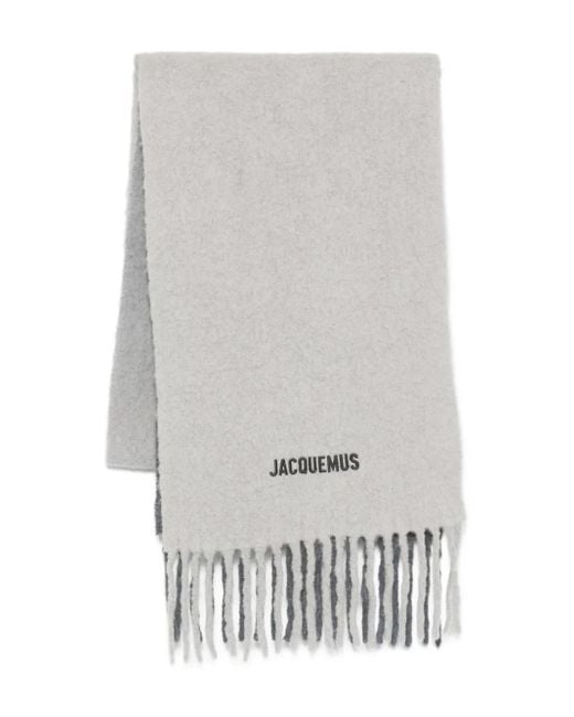 Jacquemus Gray Moisson Schal mit Fransen