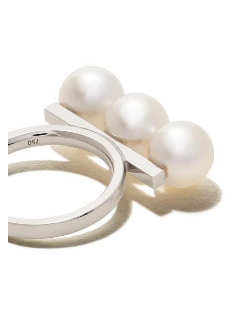 Tasaki Multicolor 18Kt Collection Line Balance Neo Akoya Pearl Ring