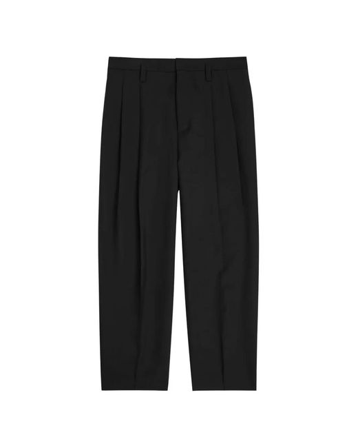Jil Sander Black Pleated Pressed-Crease Trousers for men