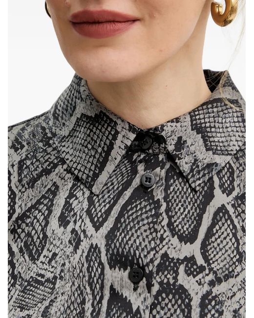 Guess Gray Snake-Print Button Shirt