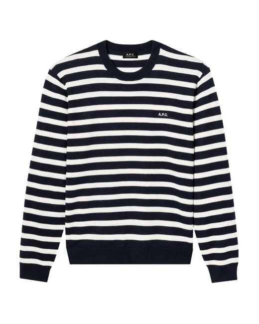 A.P.C. Blue Striped Sweater for men