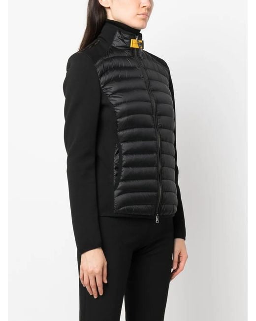 Parajumpers Black Logo-Patch Zip-Up Padded Jacket