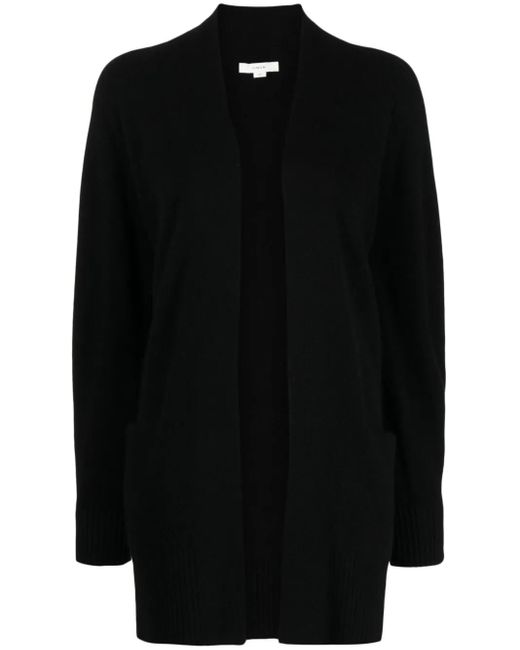 Vince Black Open-Front Cashmere Cardi-Coat