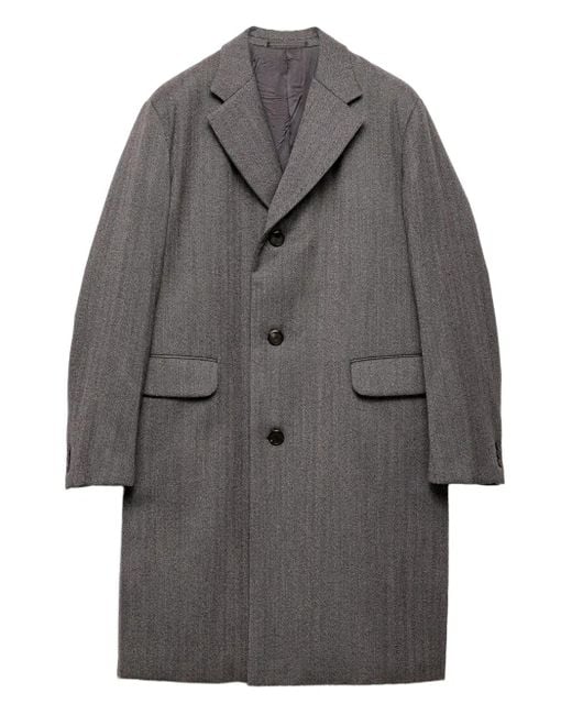 Cappotto Con Revers A Lancia di Prada in Gray da Uomo