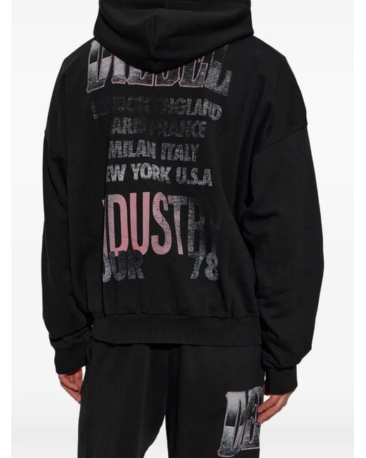 DIESEL Black Sweatshirt-Will-Zip for men