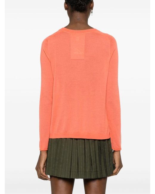 Pinko Orange V-neck Sweater