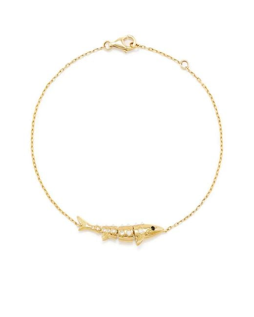 Yvonne Léon Metallic Fish Diamond 9Ct Chain Bracelet