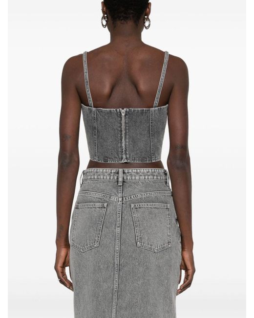 ROTATE BIRGER CHRISTENSEN Denim Top in het Gray