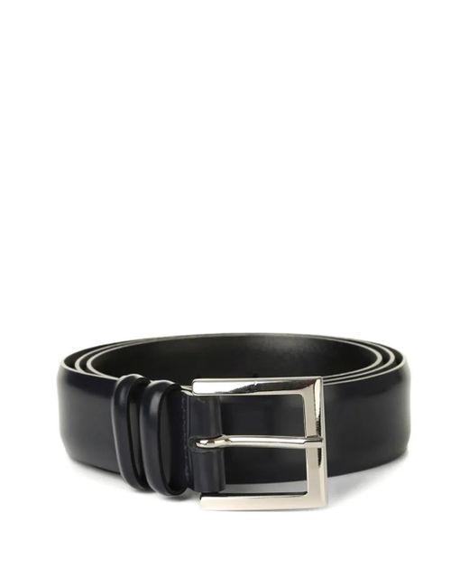 Orciani Black Leather Belt for men