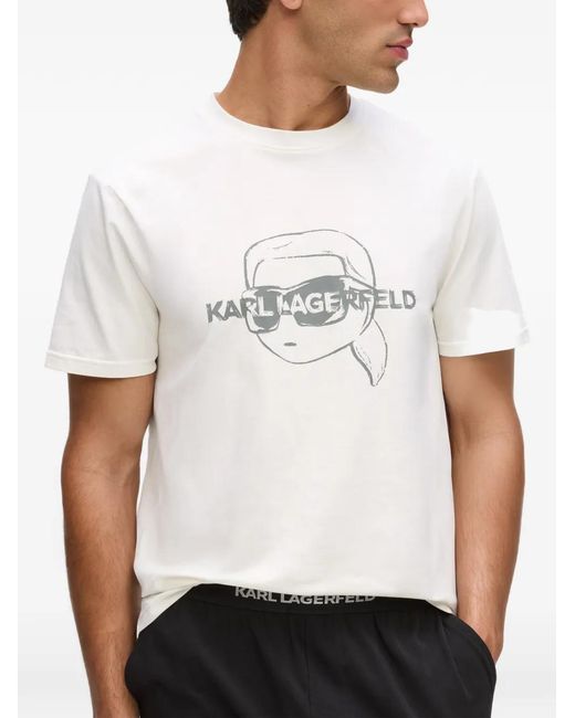 Karl Lagerfeld White Ikon-Print Pyjamas for men