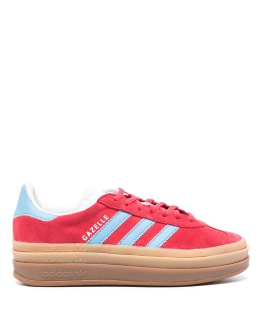adidas Gazelle Bold Platform Suede Sneakers in Red | Lyst