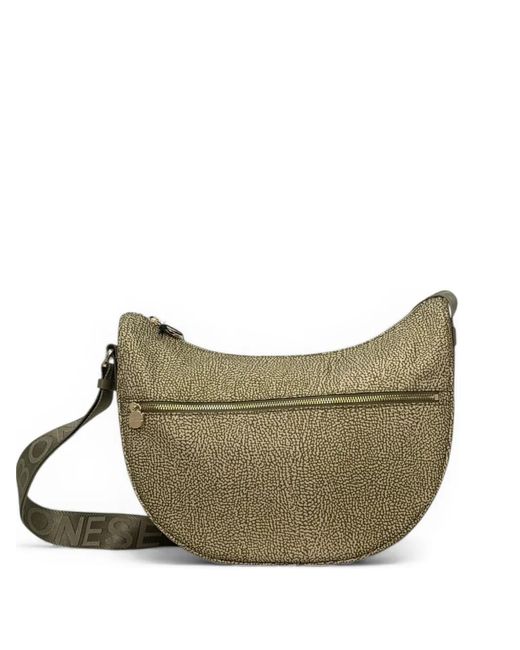 Borbonese Gray Middle Luna Printed Shoulder Bag