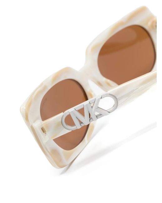 Michael Kors Natural Rectangle-Frame Sunglasses
