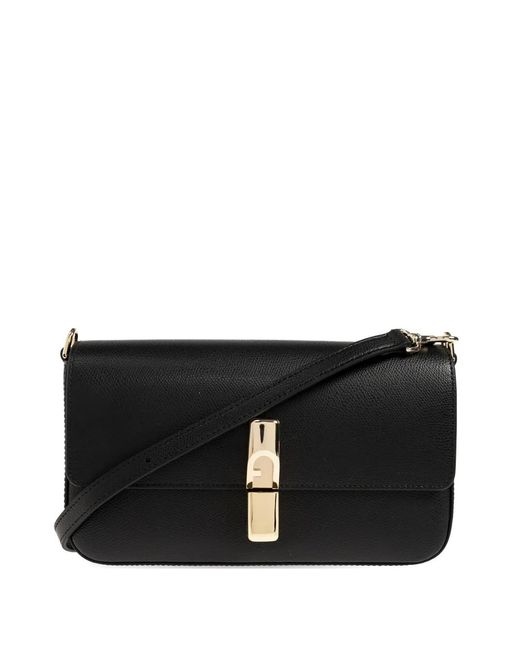 Furla Black Iride Leather Crossbody Bag