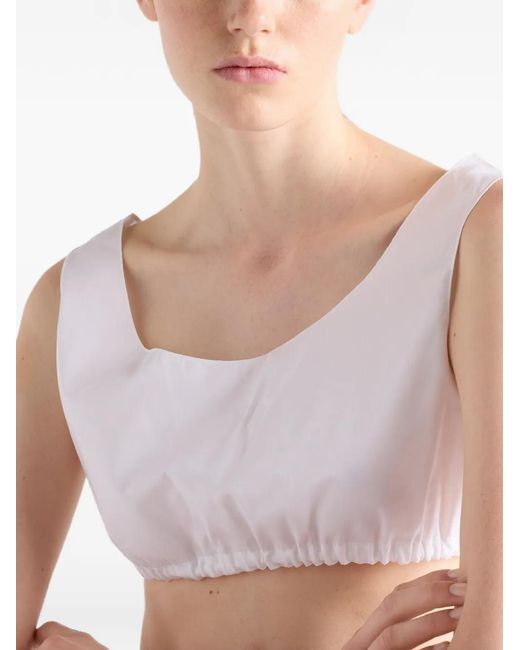 Prada White Poplin Top