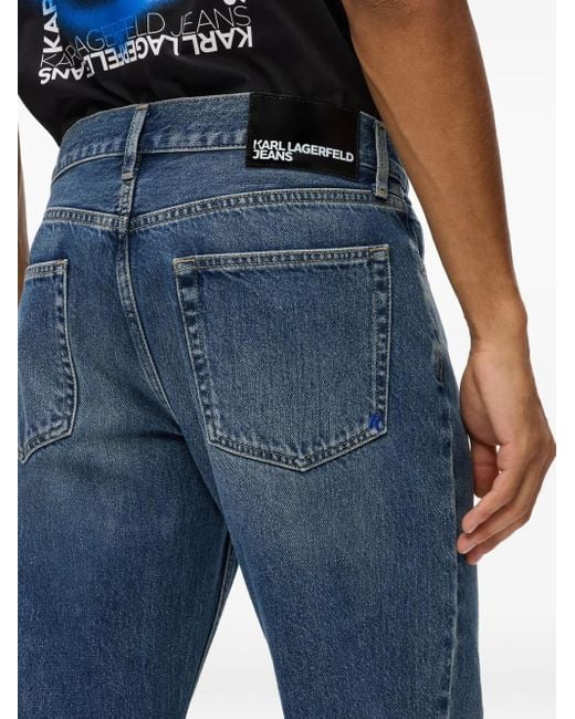 Karl Lagerfeld Blue Cotton Straight Jeans for men