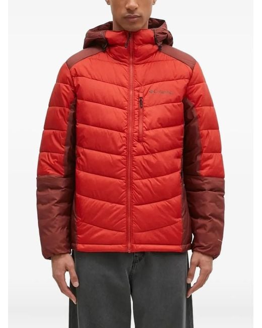 Columbia Red Labyrinth Loop Ii Hooded Chevron-Quilted Jacket for men