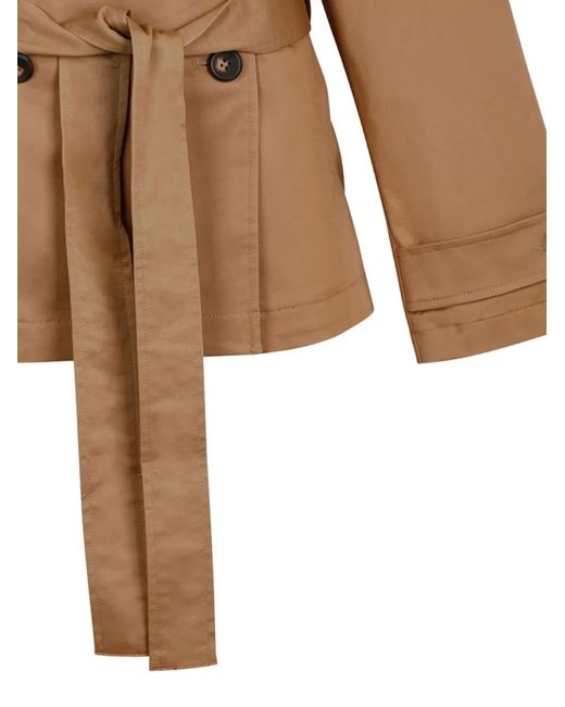 Calvin Klein Brown Belted Double-Breasted Trenchcoat