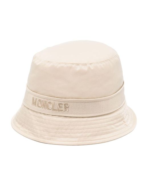 Moncler Natural Logo-embroidered Bucket Hat