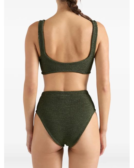 Hunza G Green Patricia Crinkle-Effect Bikini