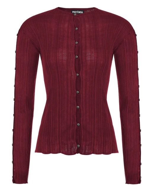 Protémoa Red Gerippter Touch Cardigan