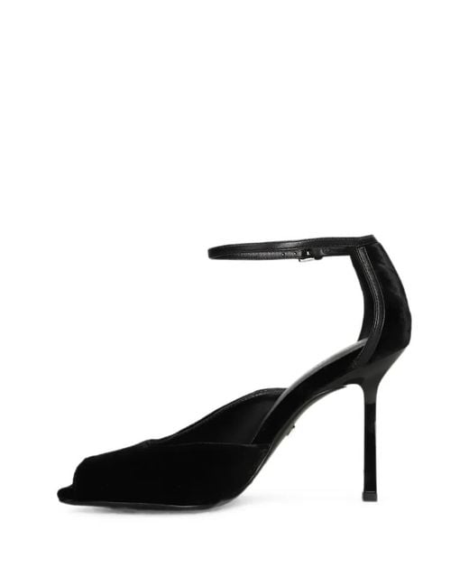 Lola Cruz Black Qelina 90 Velvet Sandals