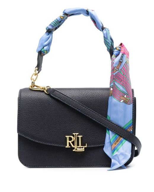 Lauren by Ralph Lauren Blue Madison Scarf-detail Crossbody Bag