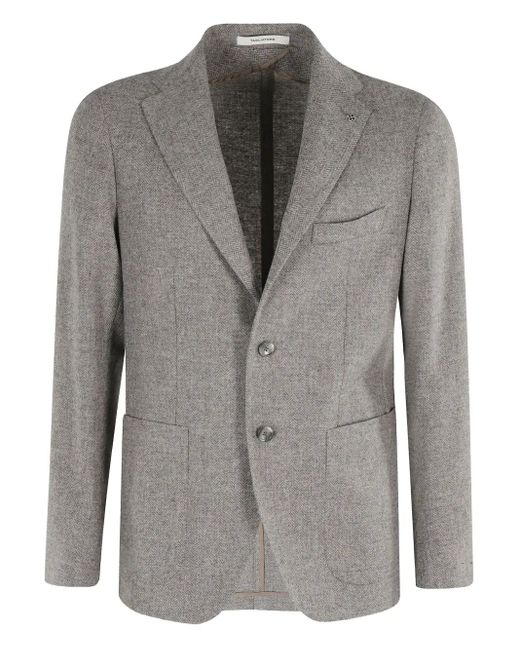 メンズ Tagliatore ヘリンボーン シングルジャケット Gray