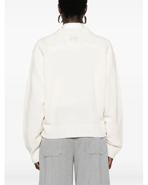 Loulou de Saison White Homere Polo Sweater