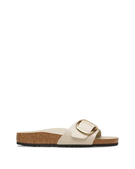 Birkenstock White Madrid Big-Buckle Sandals