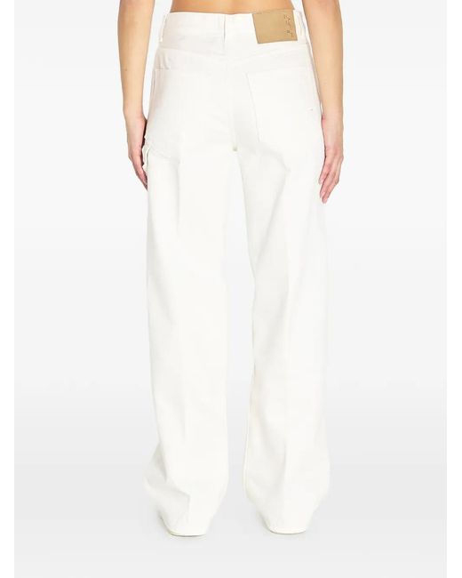 Haikure White Winona Logo-Patch Jeans