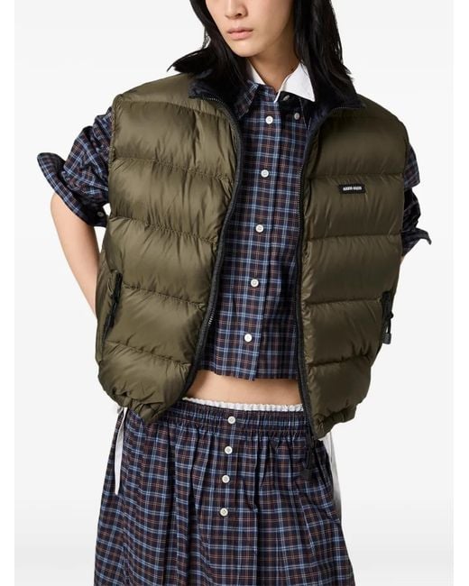Miu Miu Green Padded Light Pongé Vest