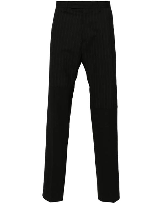 MM6 by Maison Margiela Black Panelled Pinstripe Tailored Trousers for men