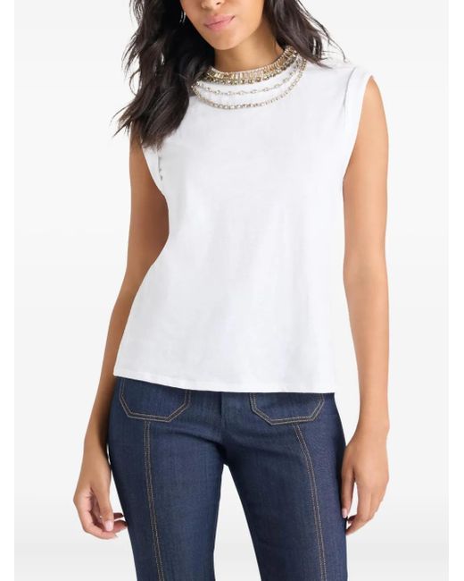 Camiseta con apliques Cinq À Sept de color White