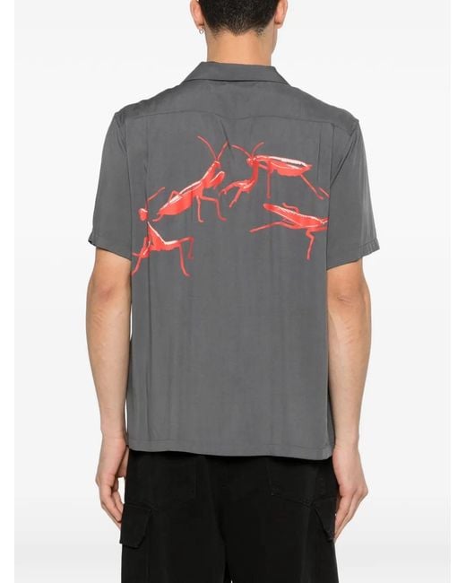 J.W. Anderson Gray Graphic-Print Chest-Pocket Shirt for men
